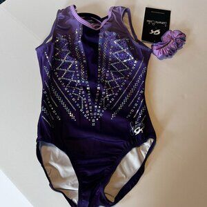 GK Elite Gymnastics Leotard -Simone Biles Purple "But Still I Rise" Adult Sm NWT